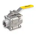 Ball Valve, Alloy 20 Stainless Steel, Inline, 3-Piece, Pipe Size 3/4 in