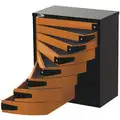 Service Body/Van Tool Box: Orange/Black, No Lid Lid, 29 1/4 in Overall Wd, Steel