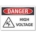 Polyester High Voltage Sign with Danger Header; 10" H x 14" W