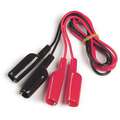 Grote Alligator Clip with Lead: 16 ga, Clip On, 5 A Max Current, 5/16 in Max Jaw Opening, Black/Red