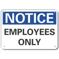 Lyle Reflective  Employees & Visitors Notice Sign: Aluminum, Mounting Holes Sign Mounting, Engineer Grade