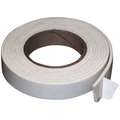 Wool Felt Strip: 2 in W x 10 ft L, 1/8 in Thick, F5, Acrylic Adhesive Backing, Off White, 20A to 30A