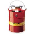 Drain Can, 3 gal., Flammables, Galvanized Steel, Red