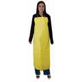 Ansell Chemical Resistant Bib Apron, Yellow, 48 in Length, 35 in Width, Urethane/Nylon Material, EA 1