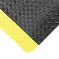 Floor Runner, 75 ft. L, 3 ft. W, 5/32" Thick, Black with Yellow Border
