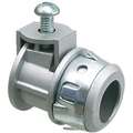 Arlington Straight Connector - Saddle Style: Zinc, 1/2 in Trade Size, 1/2 in NPT, Non Insulated