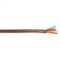 Thermostat Cable, Number of Conductors 6, 20 AWG, Commercial, 250 ft., Brown