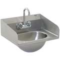 Hand Sink: Eagle, 2.2 gpm Flow Rate, Splash, 9 3/4 in x 13 1/2 in Bowl Size, 6 3/4 in Bowl Dp, 18 ga