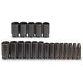 Proto Impact Socket Set: 1/2 in Drive Size, 19 Pieces, 3/8 in to 1 1/2 in Socket Size Range, SAE