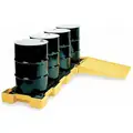 Eagle 60.5 gal. Polyethylene Drum Spill Containment Platform for 4 Drums; Drain Included: No, Black, Yellow