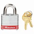 Master Lock Red Lockout Padlock, Different Key Type, Steel Body Material, 1 EA