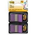 Post-It Sticky Flags: Purple, 50 Sheets per Pad, 100 Pads per Pack, 1 in x 1 3/4 in, 2 PK