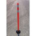 Delineator Post: Meets MUTCD Requirements, Permanent, Orange, 48 in Overall Ht, Flat Top, 2 lb Wt