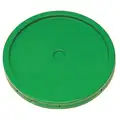 Plastic Pail Lid: Gasketed/Snap-On/Tear Tab, 12 1/4 in Overall Dia, Green, HDPE