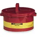 Bench Can, 2 gal, Galvanized Steel, Red, 9-3/4"