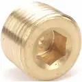 Brass Countersink Plug, MNPT, 1/2" Pipe Size, 1 EA