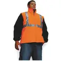 Glowear By Ergodyne Hooded Jacket, ANSI Class 3, 300D Oxford, Orange, Zipper, 3XL Size