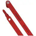 Strap Seals: 6 in Strap Lg, 3/8 in Strap Wd, Red, 50 lb Breaking Strength, Laser Marked, 50 PK