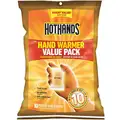 Hothands Hand Warmer: Hand Warmer, Air-Activated, Up to 10 hr, 15 min to 30 min, 3 1/2 in Lg, 10 PK
