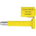 Bolt Seals: 5/16 in Bolt Dia, 2 9/16 in Bolt Clearance, 3 9/16 in Bolt Lg, Yellow, Removal, 50 PK