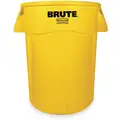 BRUTE 44 gal. Round Open Top Utility Trash Can, 31-1/2"H, Yellow