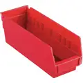 Shelf Bin, Red, 4" H x 11-5/8" L x 4-1/8" W, 1EA
