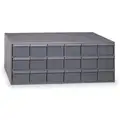 Steel Drawer Bin Cabinet, 33-3/4"W x 17-1/4"D x 12-3/4"H, 18 Drawers, Gray