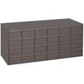 Steel Drawer Bin Cabinet, 33-3/4"W x 17-1/4"D x 17"H, 24 Drawers, Gray