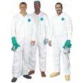 Dupont Collared Disposable Coveralls with Open Cuff, Tyvek 400 Material, White, 2XL