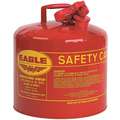 Eagle Type I Safety Can: For Flammables, Galvanized Steel, Red, 12 1/2 in Outside Dia., 13 1/2 in Ht