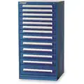 Stanley Vidmar Stationary Full Height Modular Drawer Cabinet, 13 Drawers, 30"W x 27-3/4"D x 59"H Dark Blue