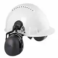3M Hard Hat Mounted Ear Muffs, 31 dB Noise Reduction Rating NRR, Dielectric No, Black