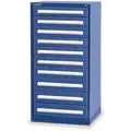 Stanley Vidmar Stationary Full Height Modular Drawer Cabinet, 10 Drawers, 30"W x 27-3/4"D x 59"H Dark Blue