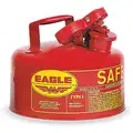 Eagle Type I Safety Can: For Flammables, Galvanized Steel, Red, 9 in Outside Dia., 8 in Ht