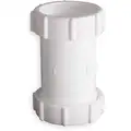 Polypropylene White Coupling, 1-1/2" or 1-1/4" Pipe Dia., Slip Connection - Drains