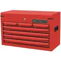Westward Light Duty Top Chest with 7 Drawers; 12-1/8" D x 16" H x 26" W, Red