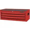 Westward Light Duty Intermediate Chest with 3 Drawers; 12-1/2" D x 9-5/8" H x 26-3/8" W, Red