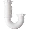 Polypropylene White J-Bend, 1-1/4" or 1-1/2" Pipe Dia., Slip Connection - Drains
