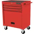 Westward Light Duty Rolling Tool Cabinet with 3 Drawers; 18-1/8" D x 33-7/8" H x 28-3/4" W, Red