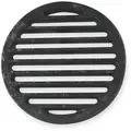 Cast Iron Black Shower Drain Grid, 6" Pipe Dia., Drop In Connection - Drains