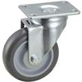 Debris-Resistant Standard Plate Caster: 4 in Wheel Dia., 300 lb, Swivel Caster, C
