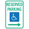 Lyle Handicap Parking Sign: 18 in x 12 in Nominal Sign Size, Aluminum, 0.063 in, R7-8R MUTCD, Engineer