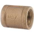 Coupling: Brass, 1 in x 1 in Fitting Pipe Size, Female NPT x Female NPT, Class 250, 3 in Overall Lg