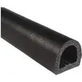 Adhesive Foam Rubber Seal: 25 ft Overall Lg, 1 in Overall Wd, 1 in Overall Ht