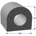 Adhesive Foam Rubber Seal: 100 ft Overall Lg, 1 in Overall Wd, 1 in Overall Ht