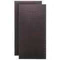 Tempered Wood Pegboard Hardwood Pegboard Panel with 50 lb. Load Capacity, 48"H x 24"W, Black, 2 PK
