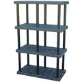 Structural Plastics Freestanding, Plastic Shelving; 344 lb. per Shelf, Weight Capacity, 24" D x 75" H x 48" W, Black