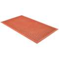 Antifatigue Mat: 3 ft x 5 ft, 1/2 in Thick, Raised Rings, Red, Nitrile Rubber, Beveled Edge