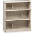 38" x 12" x 42" Stationary Bookcase with 3 Shelves, Champ/Putty