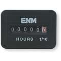 ENM Hour Meter, Electromechanical, Hours/Hundredths Display Units, Number of Digits 6, Rectangular